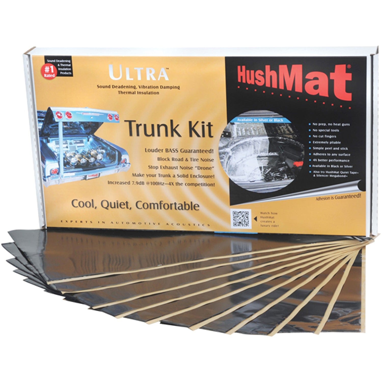 HushMat Trunk Sound-Damping Kit with Stealth Black Foil, 19 Sq. Ft.