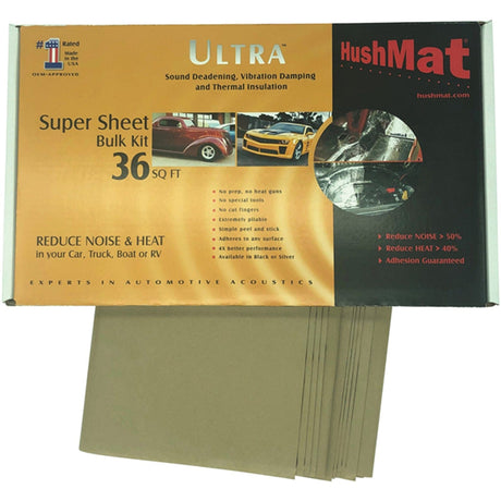 HushMat Super Bulk Sound-Deadening Kit with Silver Foil, 36 Square Feet