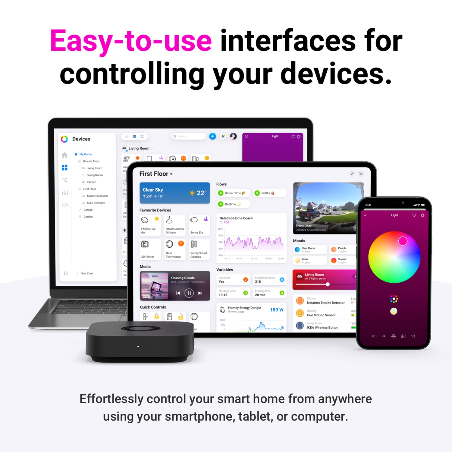 Homey Pro mini Smart Home Hub, Black