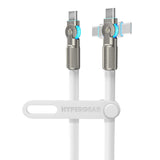 HyperGear USB-C to USB-C Fast Charge and Sync Chunky180° Rugged Cable, 6 Ft., White