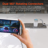 HyperGear USB-C to USB-C Fast Charge and Sync Chunky180° Rugged Cable, 6 Ft., White
