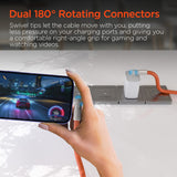 HyperGear USB-C to USB-C Fast Charge and Sync Chunky180° Rugged Cable, 6 Ft., Orange