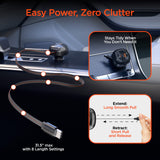 HyperGear 30-Watt 3-Port USB-C and USB-A Power Delivery Car Charger with Retractable USB-C PD Cable