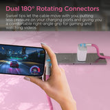 HyperGear USB-C to USB-C Fast Charge and Sync Chunky180° Rugged Cable, 6 Ft., Pink