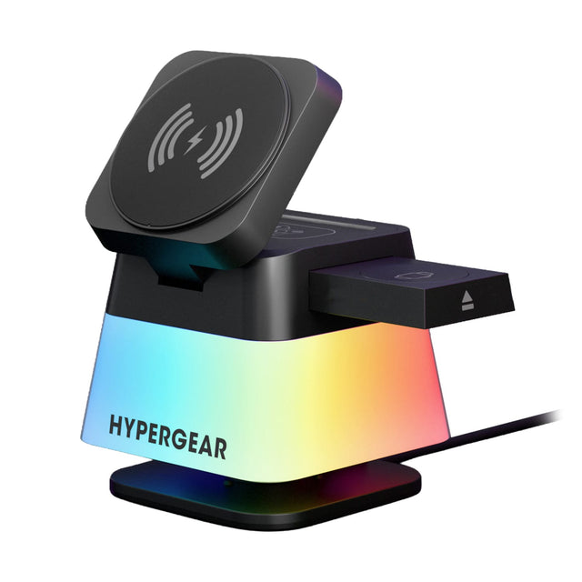 HyperGear 15-Watt PowerFold Cube 3-in-1 Magnetic Wireless Charging Stand for Apple Devices