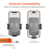 HyperGear 15-Watt EZ Grip Wireless Charging Car Mount with Flexible Cup-Holder Base with 3.3-Ft. USB-C Power Cable