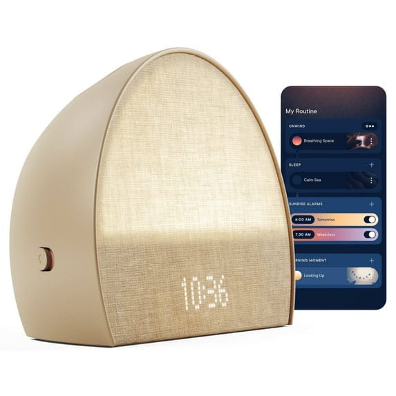 Hatch Restore 2 Sunrise Alarm Clock, Sound Machine, Screen-Free Sleep, Latte - Certified Refurbished