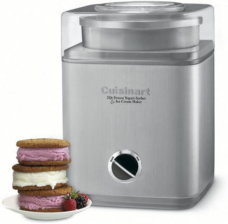 Cuisinart 2 QT Ice Cream Maker, Silver - Certified Refurbished