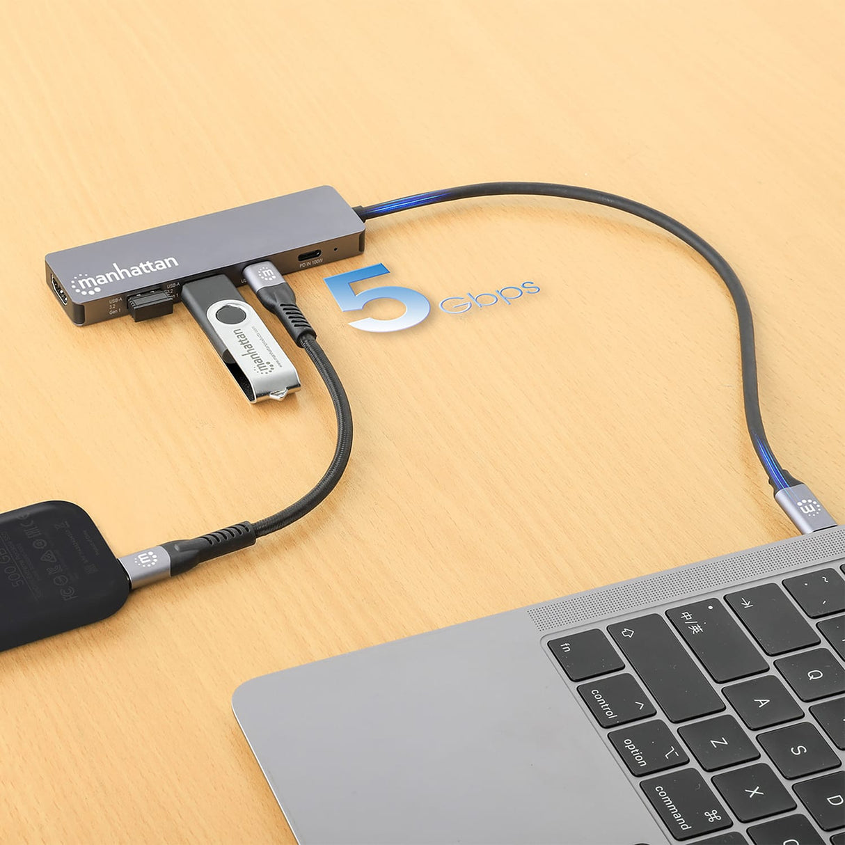 Manhattan USB-C PD 5-in-1 HDMI 4K Docking Station / Multiport Hub