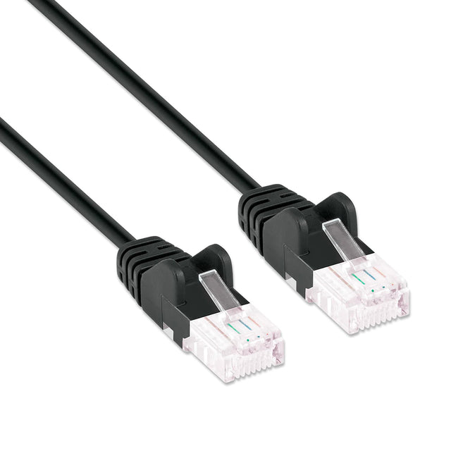 Intellinet Network Solutions Cat6 U/UTP Slim Network Patch Cable, 1ft, Black