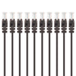 Intellinet Network Solutions CAT-6 U/UTP Slim Network Patch Cable, 20 Ft., Black, 10 Pack