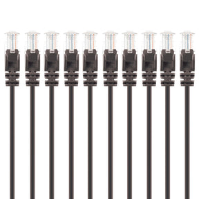 Intellinet Network Solutions CAT-6 U/UTP Slim Network Patch Cable, 20 Ft., Black, 10 Pack