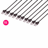 Intellinet Network Solutions CAT-6 U/UTP Slim Network Patch Cable, 20 Ft., Black, 10 Pack