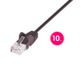 Intellinet Network Solutions CAT-6 U/UTP Slim Network Patch Cable, 20 Ft., Black, 10 Pack