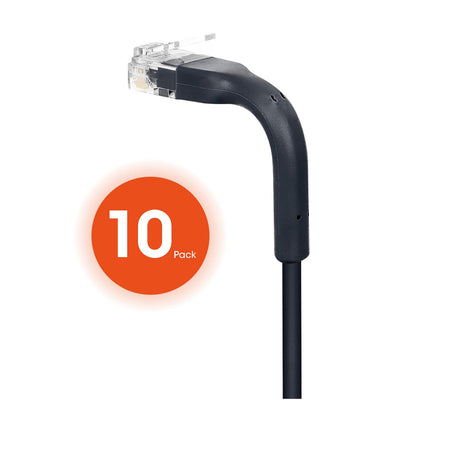 Intellinet Network Solutions CAT-6 U/UTP FlexiBoot Slim Network Patch Cable, 10 Pack, 5 Ft., Black