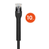 Intellinet Network Solutions CAT-6 U/UTP FlexiBoot Slim Network Patch Cable, 10 Pack, 5 Ft., Black