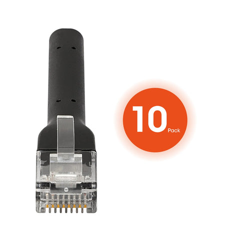 Intellinet Network Solutions CAT-6 U/UTP FlexiBoot Slim Network Patch Cable, 10 Pack, 5 Ft., Black