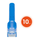 Intellinet Network Solutions CAT-6 U/UTP FlexiBoot Slim Network Patch Cable, 10 Pack, 5 Ft., Blue