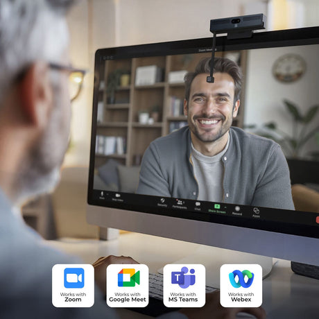 iContact Camera ProHello 4K Eye-Contact Facial Recognition Webcam with Retractable Arm for Desktops
