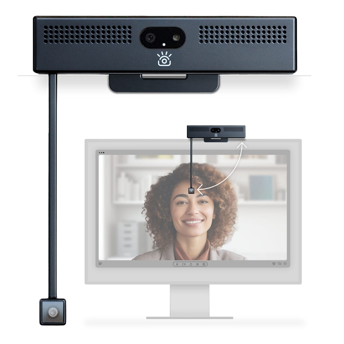 iContact Camera ProHello 4K Eye-Contact Facial Recognition Webcam with Retractable Arm for Desktops