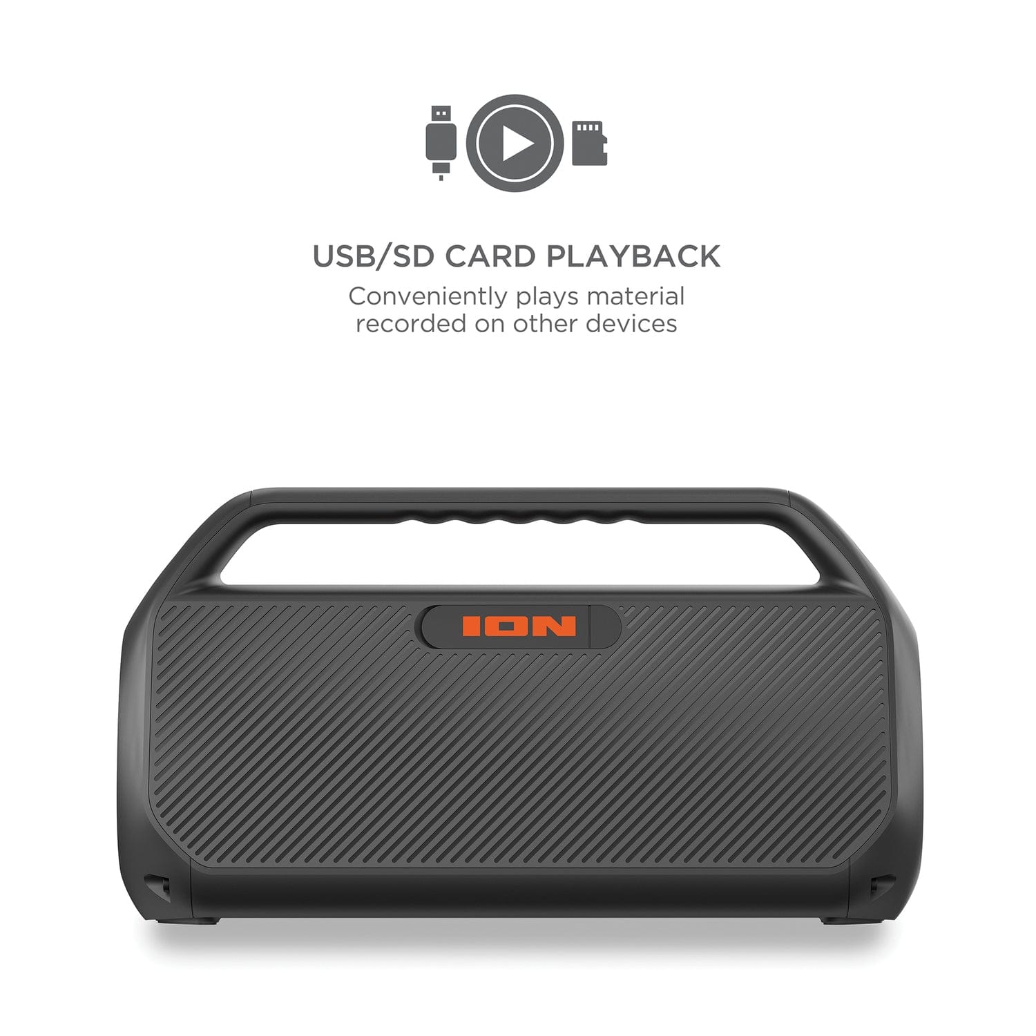 ION Uber Boom Ultra Portable Bluetooth Boom Box with Speakerphone, Lights, and Stereo-Link