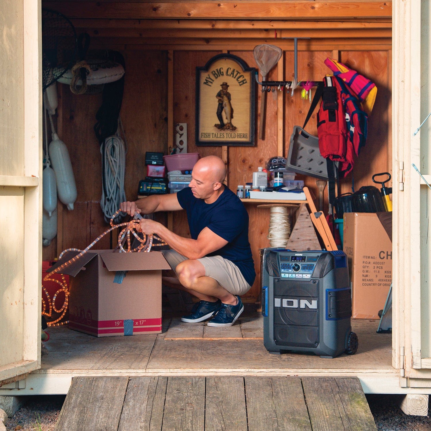 ION Explorer XL Portable Bluetooth All-Weather Speaker with Microphone, Stereo-Link, and Premium 5-Speaker Sound