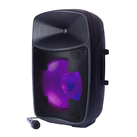 ION Pro Glow Ultra High-Power Portable Bluetooth PA Speaker with Lights, Sonic Wide Audio, and Microphone, Black