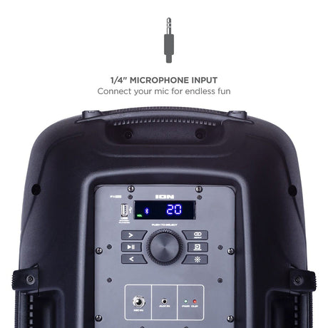ION Pro Glow Ultra High-Power Portable Bluetooth PA Speaker with Lights, Sonic Wide Audio, and Microphone, Black