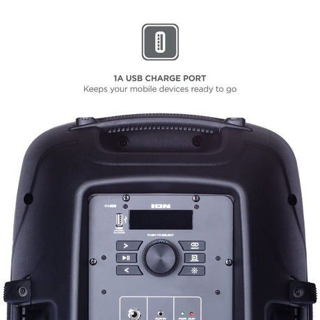 ION Pro Glow Ultra High-Power Portable Bluetooth PA Speaker with Lights, Sonic Wide Audio, and Microphone, Black