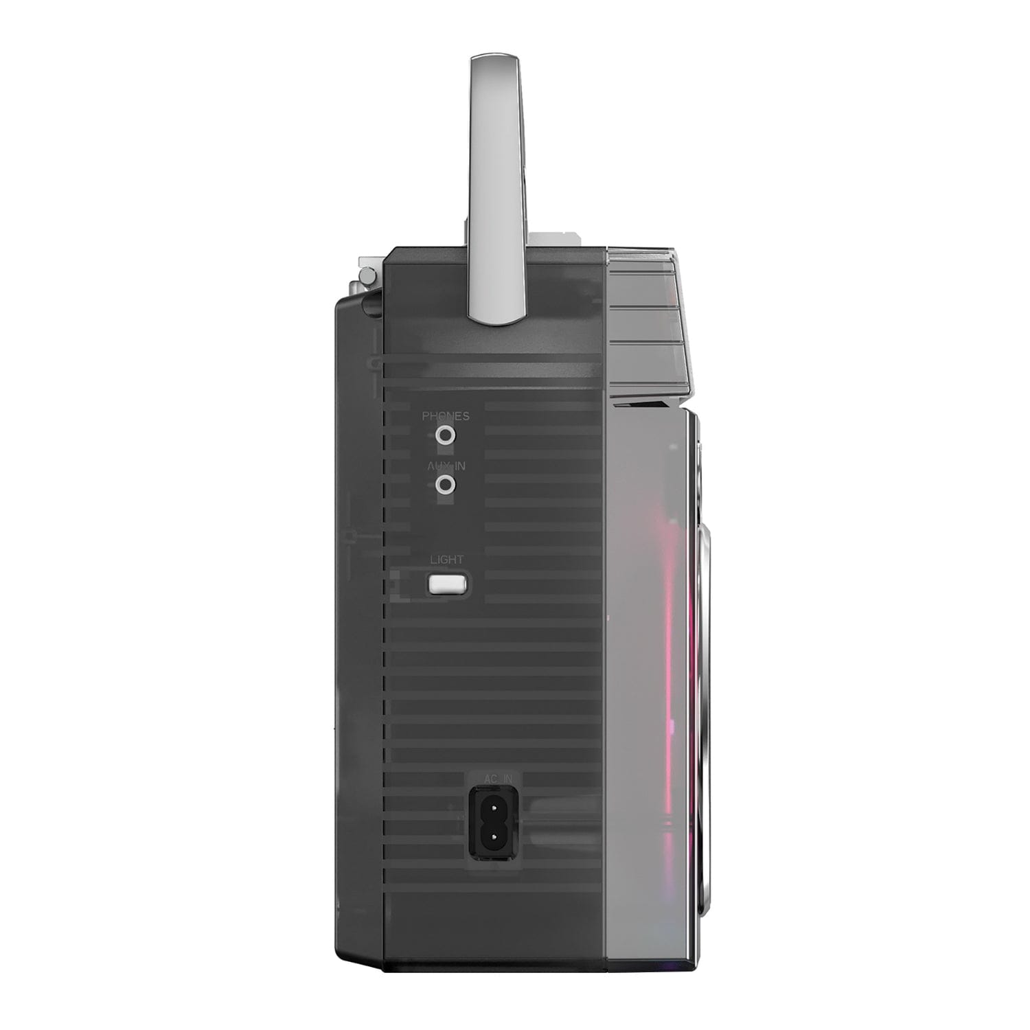 ION Retro Glow Bluetooth Cassette/Radio Boom Box with LED Lights, Translucent