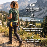 ION 40-Watt Sport Orbix Outdoor-Ready Portable Bluetooth Rechargeable Speaker with 360° LED Light Ring, TWS, USB, Strap, up to 8 Hours of Play Time