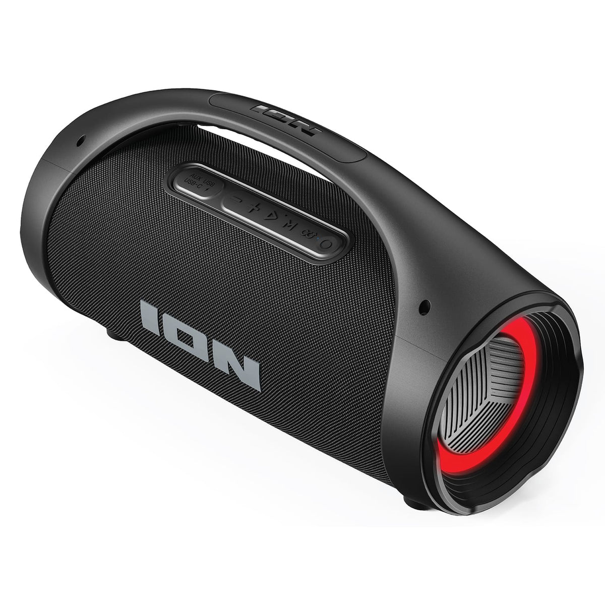 ION 51-Watt Sport Surge Outdoor-Ready Portable Bluetooth Rechargeable Boom Box with Lights, TWS, USB/Aux, Water-Resistant, up to 20 Hours Play Time