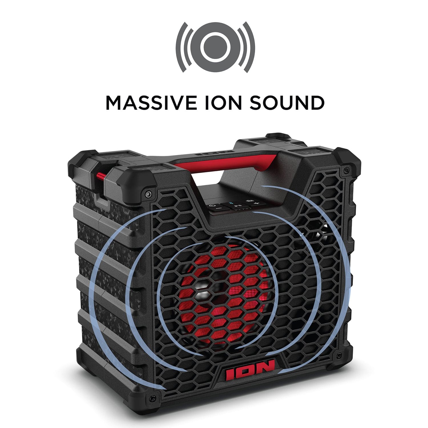 ION Tailgater Tough Portable Bluetooth All-Weather Speaker with Lights and Stereo-Link, Black