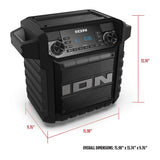 ION 22-Watt-RMS Tailgater Classic Portable Bluetooth Rechargeable Speaker with Link 2, FM, Light, IPX5, up to 15 Hours Play Time, Black