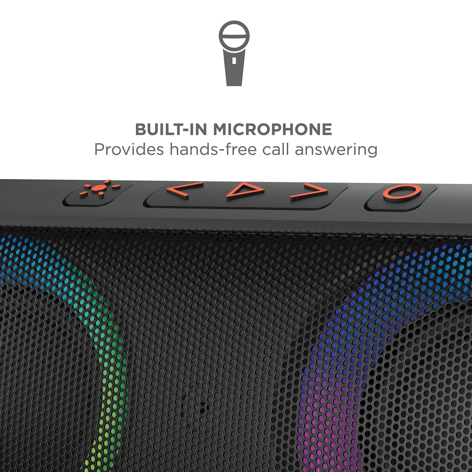 ION Uber Boom Portable Bluetooth Speaker with Speakerphone, Lights, and Stereo-Link