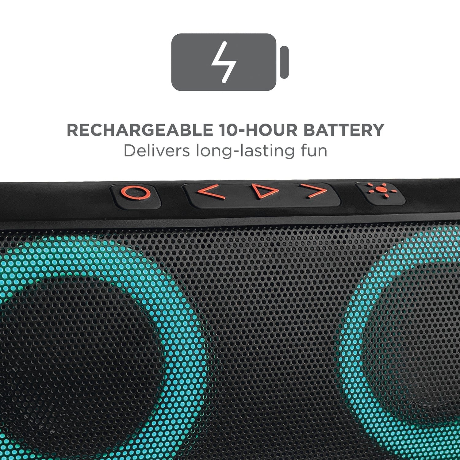 ION Uber Boom Portable Bluetooth Speaker with Speakerphone, Lights, and Stereo-Link