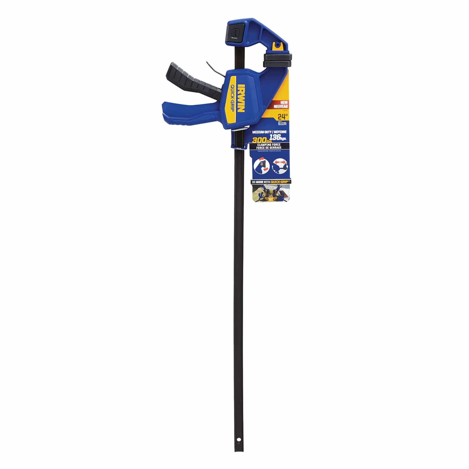 Irwin QUICK-GRIP 1-Handed Medium-Duty Bar Clamp/Spreader, 24 In.