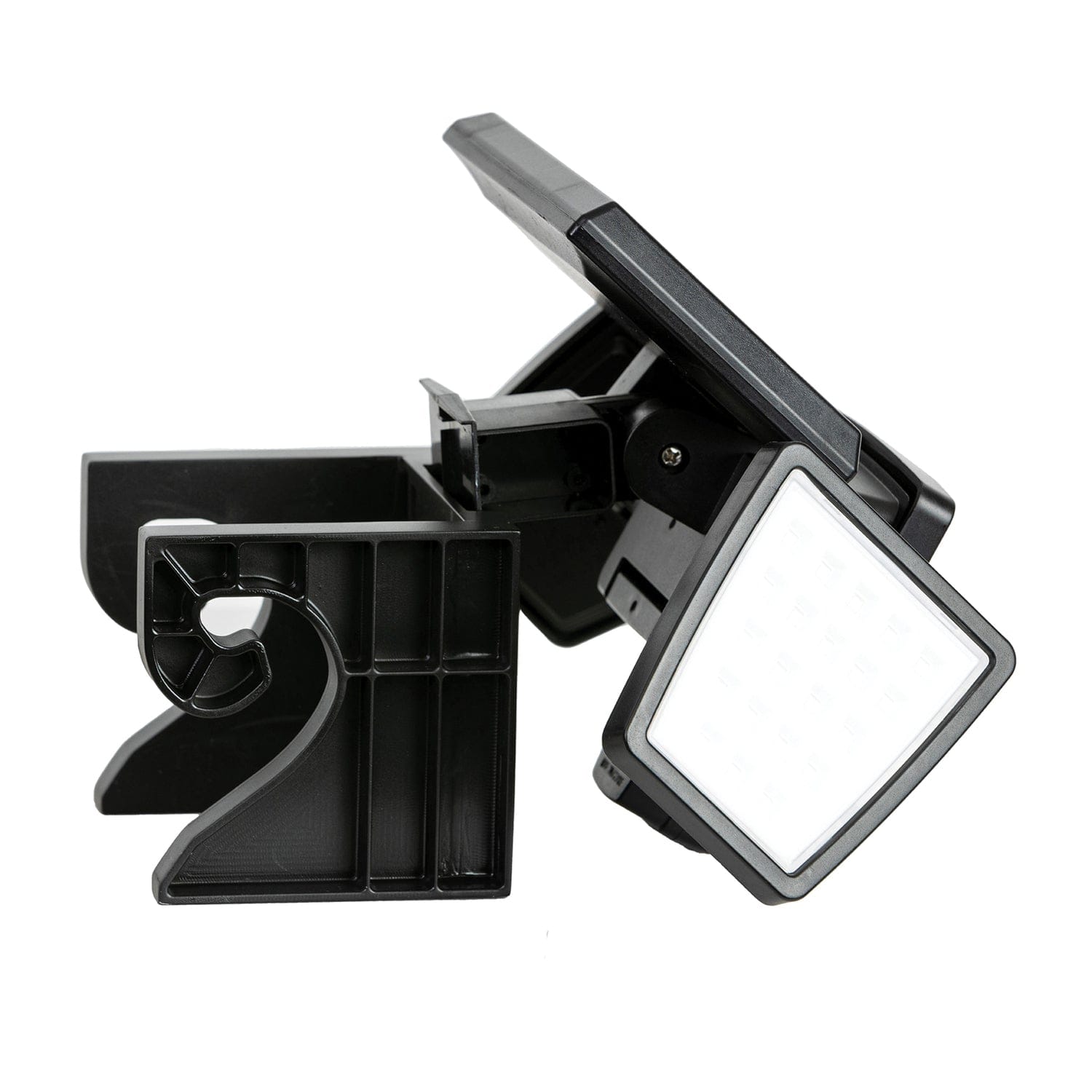 Insert Toolless Products Easy-Install 1000-Lumen Gutter-Mount Triple-Head Solar Security Light, Black