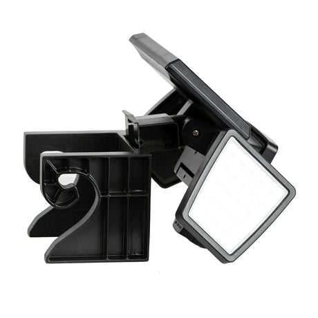 Insert Toolless Products Easy-Install 1000-Lumen Gutter-Mount Triple-Head Solar Security Light, Black