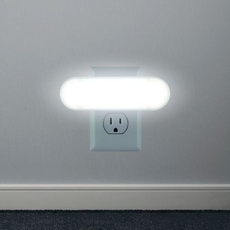 GE UltraBrite 100-Lumen LIght-Sensing LED Light Bar and Night-Light, White, 12498