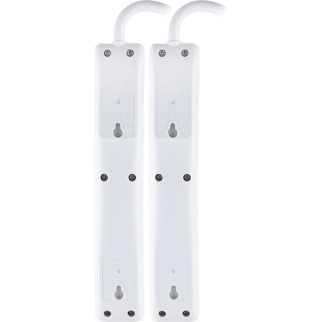 GE 6-AC Outlet 450-Joules Surge Protector Power Strip, 3-Ft. Cord with Straight Plug, 14709, 2 Pack