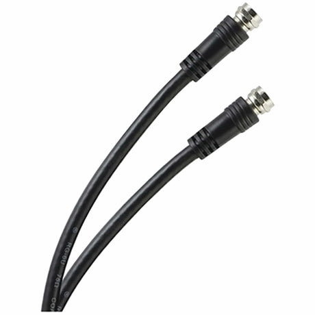 GE RG6 Coaxial Cable with F-Type Connectors, Black, 6 Ft.