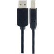 GE A-Male to B-Male USB 2.0 Cable, 6 Ft., Black, 33760