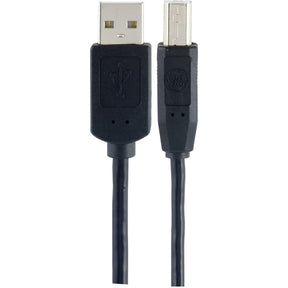 GE A-Male to B-Male USB 2.0 Cable, 6 Ft., Black, 33760
