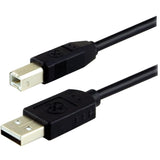 GE A-Male to B-Male USB 2.0 Cable, 6 Ft., Black, 33760