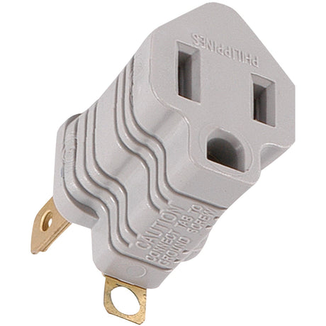 GE 1-AC Outlet Polarized-2-Prong to 3-Prong Grounding Outlet Adapter, 58900