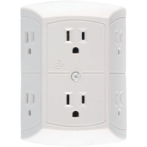 GE 6-AC Outlet Grounded Wall Tap, 50759