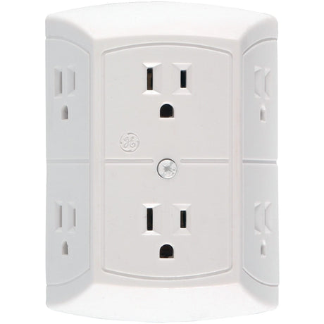 GE 6-AC Outlet Grounded Wall Tap, 50759