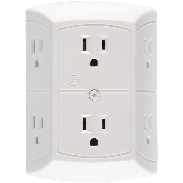 GE 6-AC Outlet Grounded Wall Tap, 50759