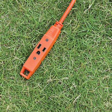 GE UltraPro Outdoor Extension Cord, 3 Outlets, 9-Ft. Cord, Orange, 51927